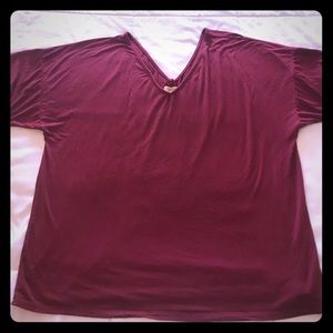 Size M Crimson Piko V-Neck